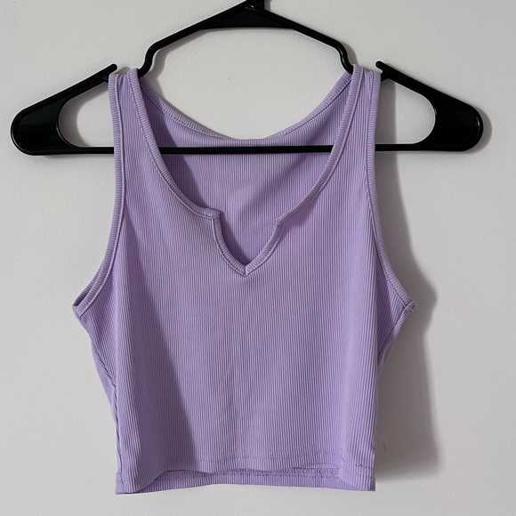 Purple Ribbed Tank Top - Picture 3 of 3